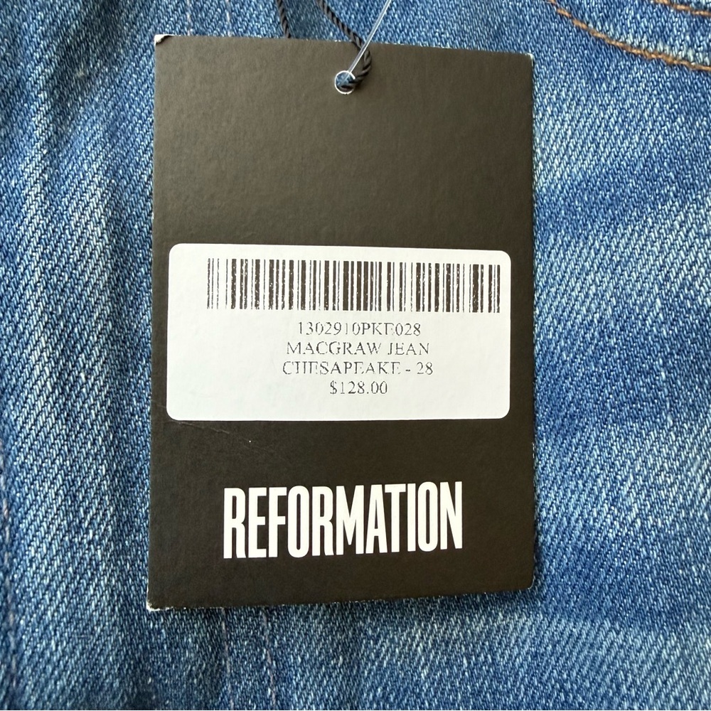 |NWT| REFORMATION $128 Macgraw Jeans Chesapeake Wash High Rise Flare Leg Denim - Picture 7 of 8